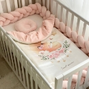 Paturica bebe din satin si velur cu pilota Vulpe roz (7)